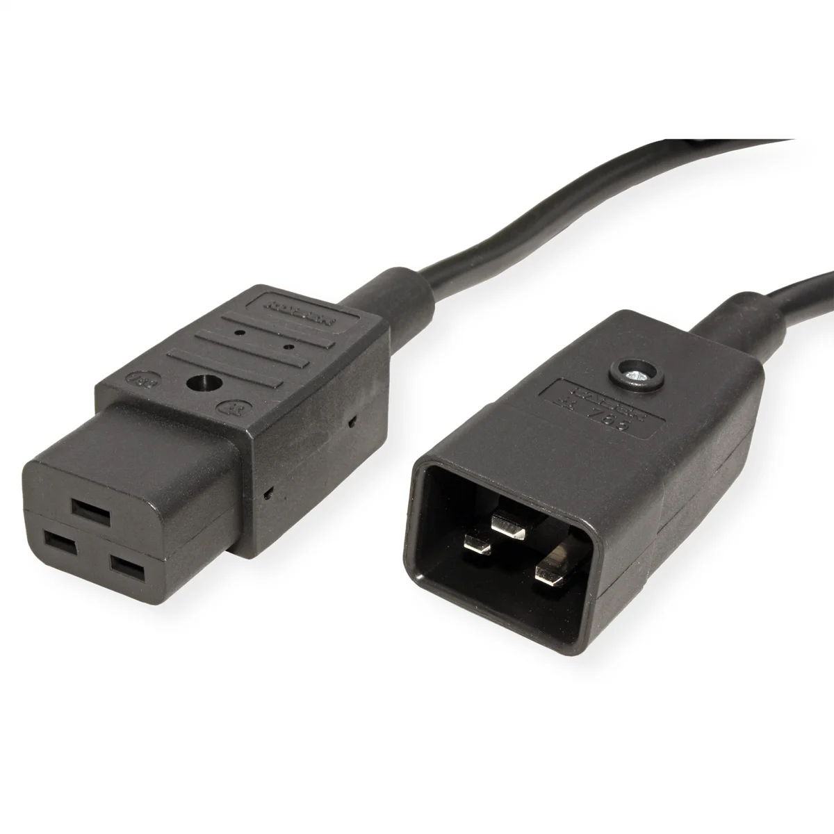 BACHMANN Netzkabel IEC320/C19-C20 16A/250V Kaltgeräteanschluss, schwarz, 3 m