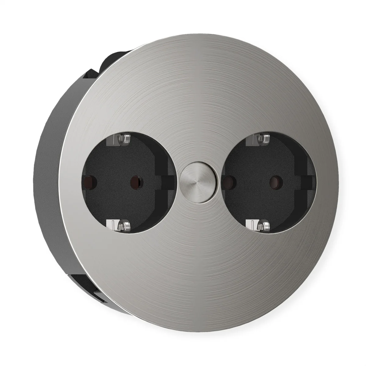 BACHMANN TWIST 2S 2x Schutzkontakt, Schutzkontakt-Montagestecker, Edelstahl, 2 m