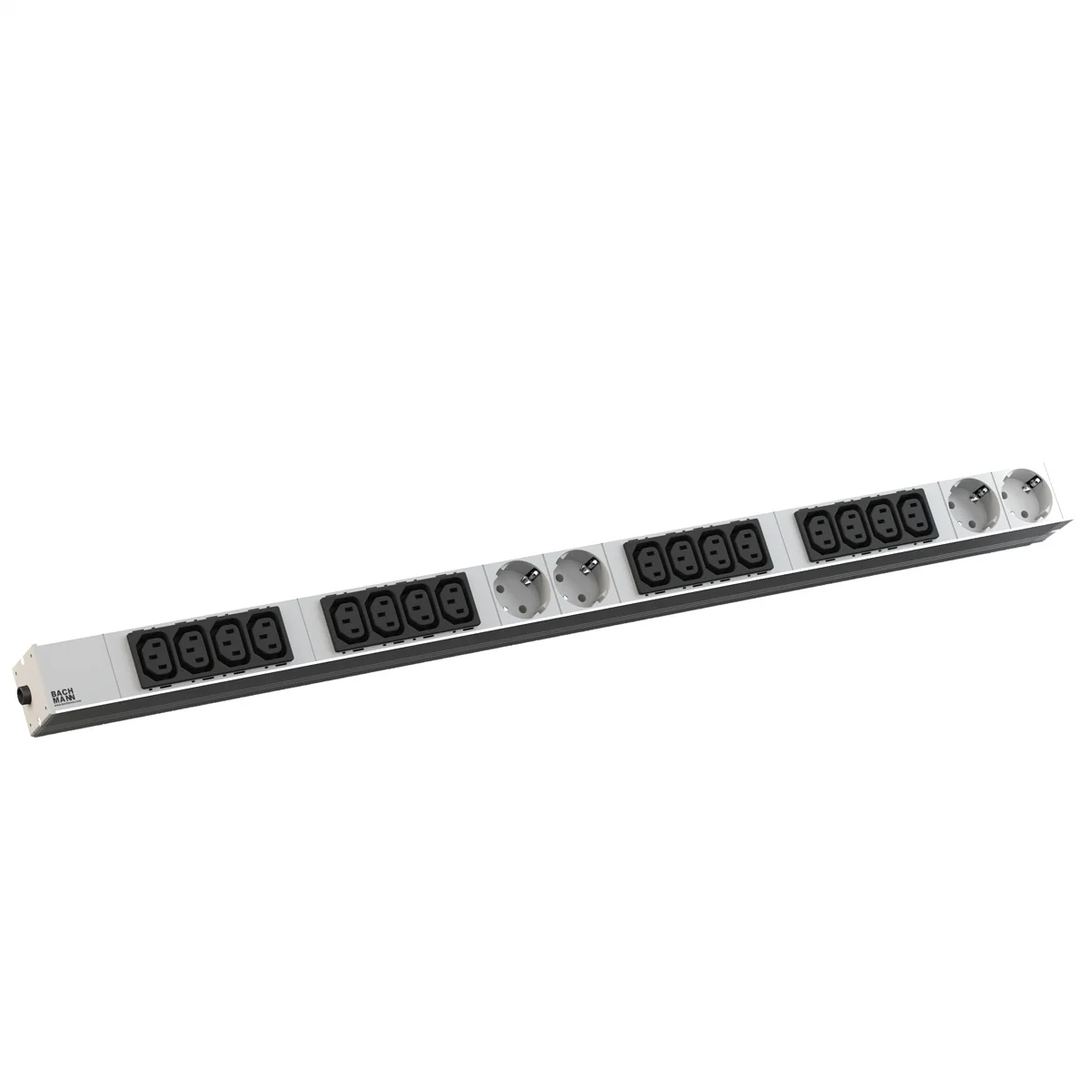 BACHMANN IT PDU ALU 1HE 16x C13 4x Schutzkontakt, CEE 16A blau
