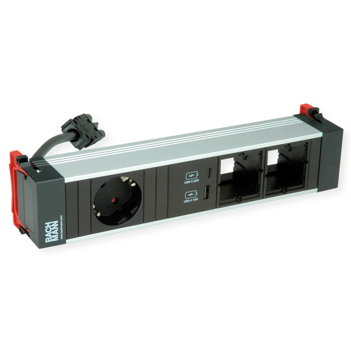 BACHMANN POWER FRAME Medium 1x CEE7/7 2xCM 1xUSB Charger