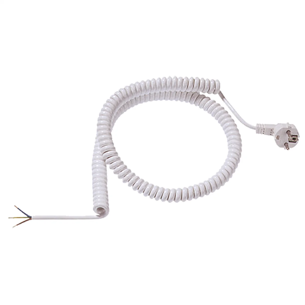 BACHMANN Wendelleitung 1-4m weiss, H05VV-F 3G1,5mm² AEH/CEE7/7