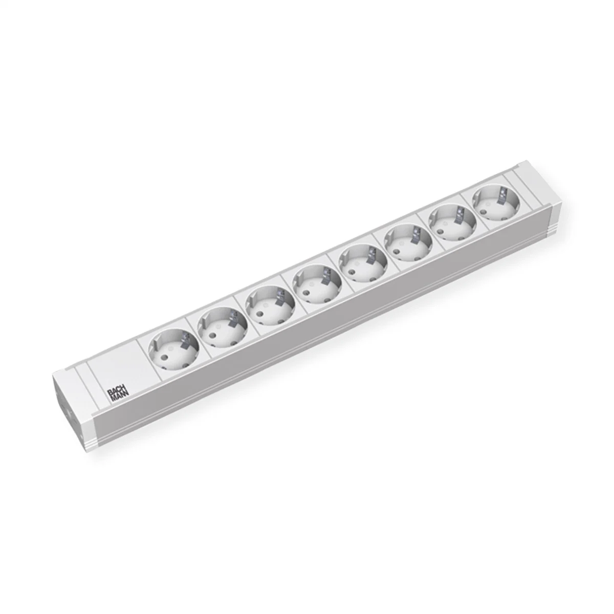 BACHMANN 19'' PVC 8x Schutzkontakt-Steckdosenleiste, 2,0m Schutzkontaktstecker