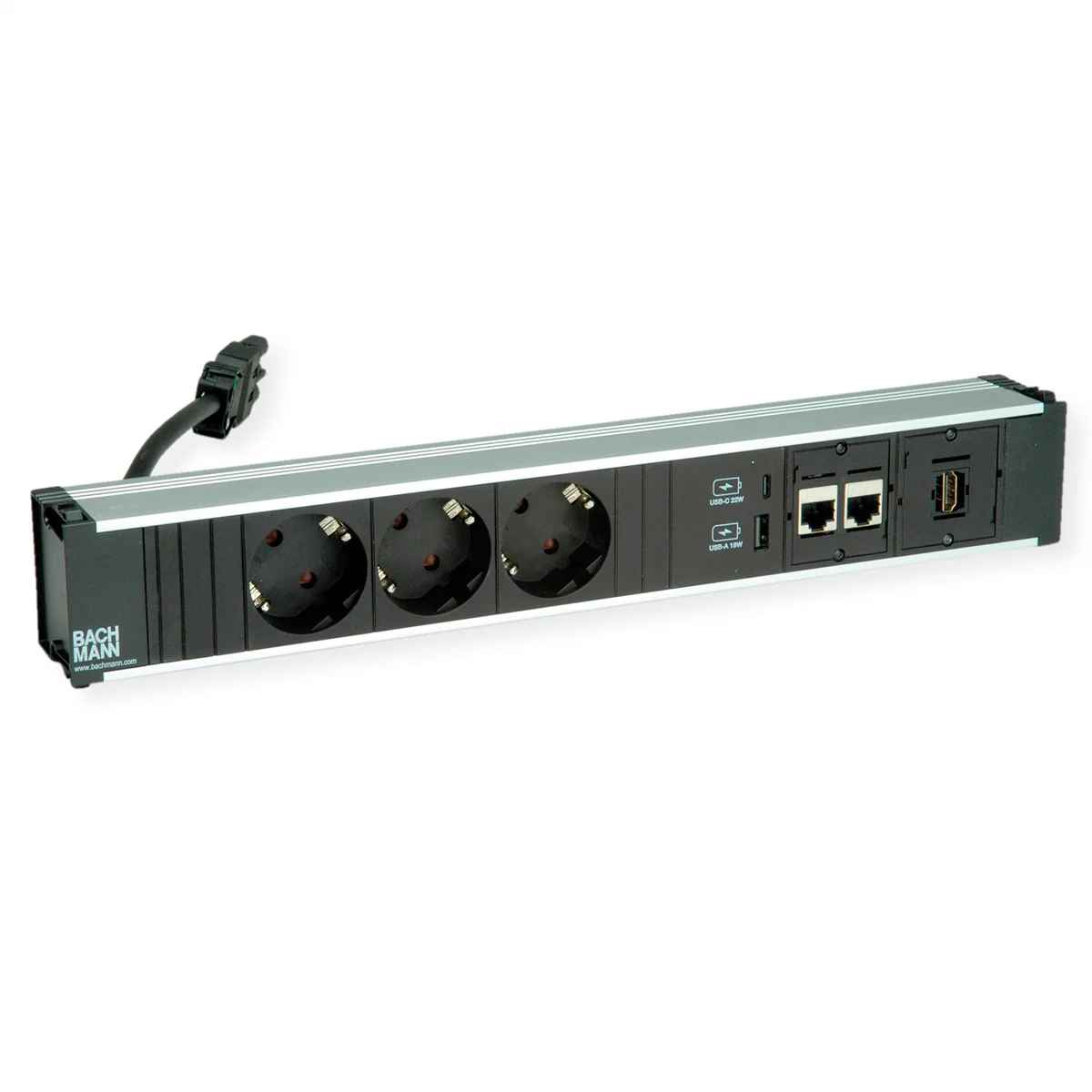 BACHMANN CONI 3xCEE7/3 2xCAT6a 1xHMDI, 1xUSB Charger A/C 22W