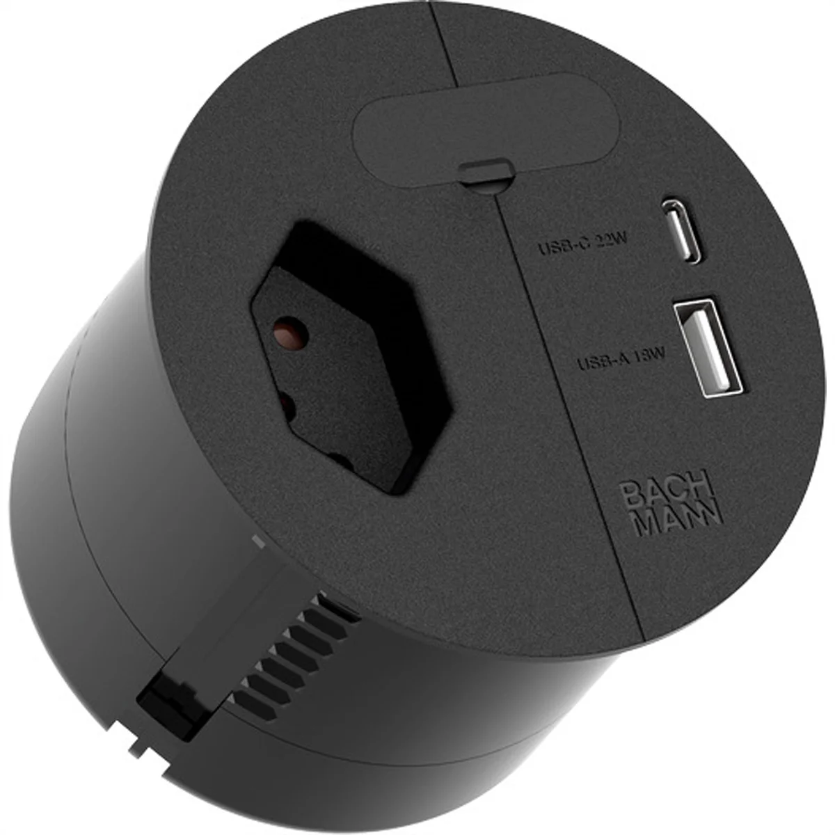 BACHMANN LOOP IN CHARGE T13 USB-A/C 22W CH, Zuleitung 2,0m H05VV-F3G1,5mm² Durchfrg.