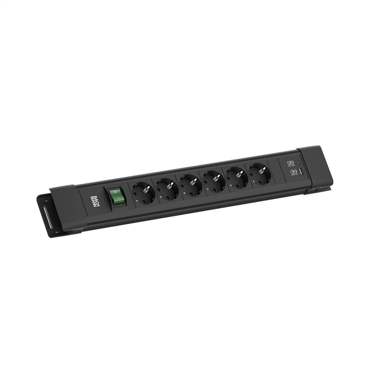 BACHMANN CONNECTUS 6xCEE7/3, 1xSchalter 1xUSB A/C 22W 2,0m CEE7/7 Schwarz