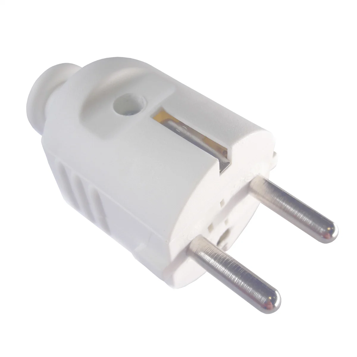 BACHMANN Schutzkontaktstecker, zentral weiß bruchfest montierbar