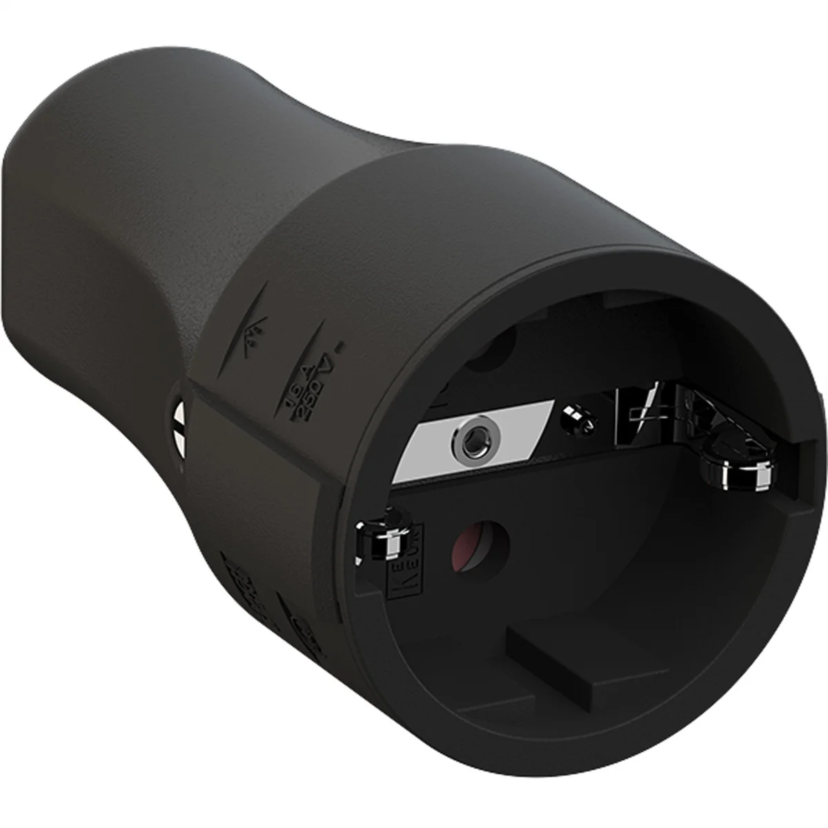 BACHMANN Montagekupplung schwarz, CEE 7/3 2-polig mit Schutzkontakt