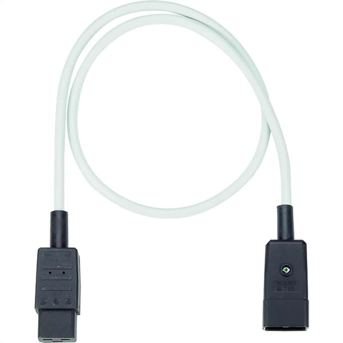 BACHMANN Verlängerung H05VV-F3G1,5, grau, C20-Kaltgeräte-Stecker C19-Kaltgerätesteckdose 0,5m