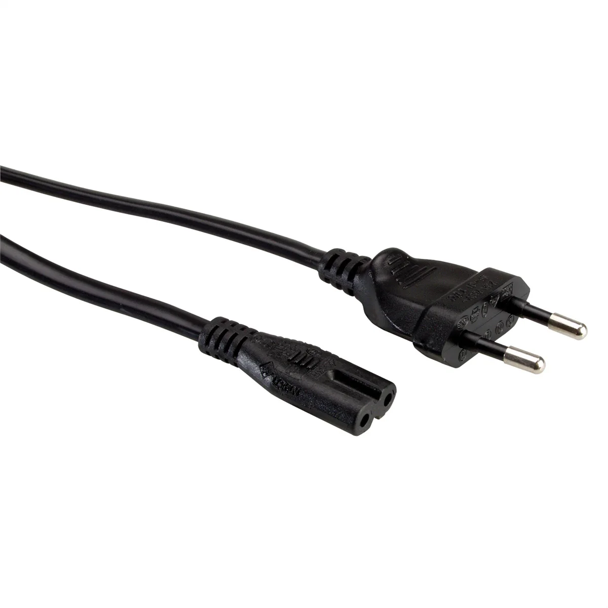 VALUE Netzkabel Euro-Flachstecker auf C7, 2polig, schwarz, 1,8 m