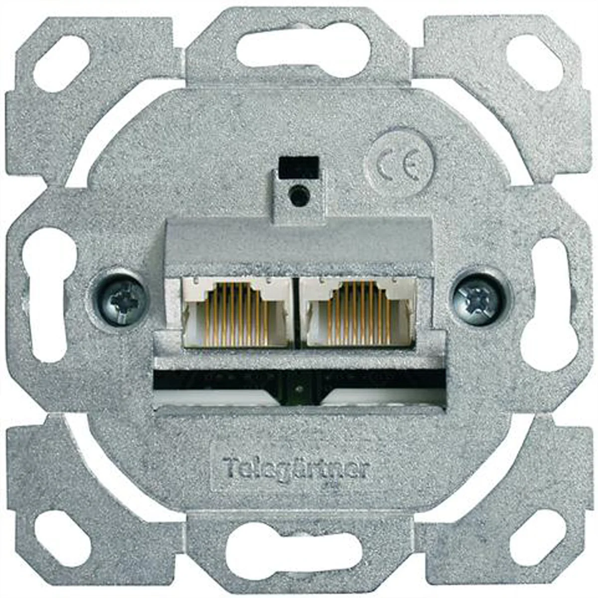 TELEGÄRTNER Dose AMJ45 ohne Zentralplatte, 2x RJ-45 Cat.5e (Class D)