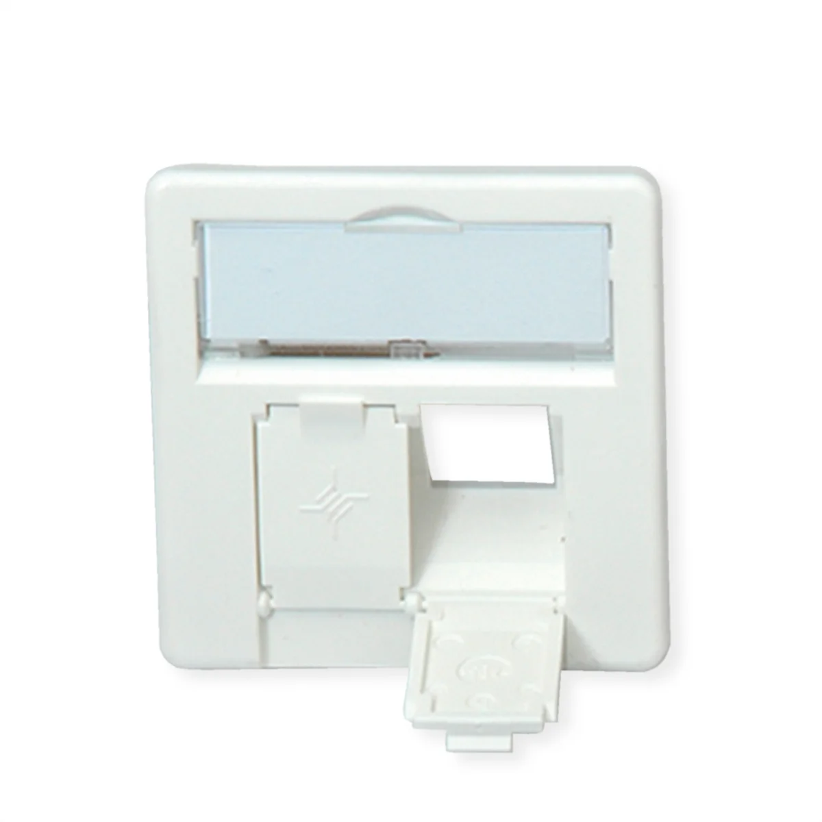 TELEGÄRTNER Zentralplatte für AMJ45 Dosen, 2-fach, alpinweiss