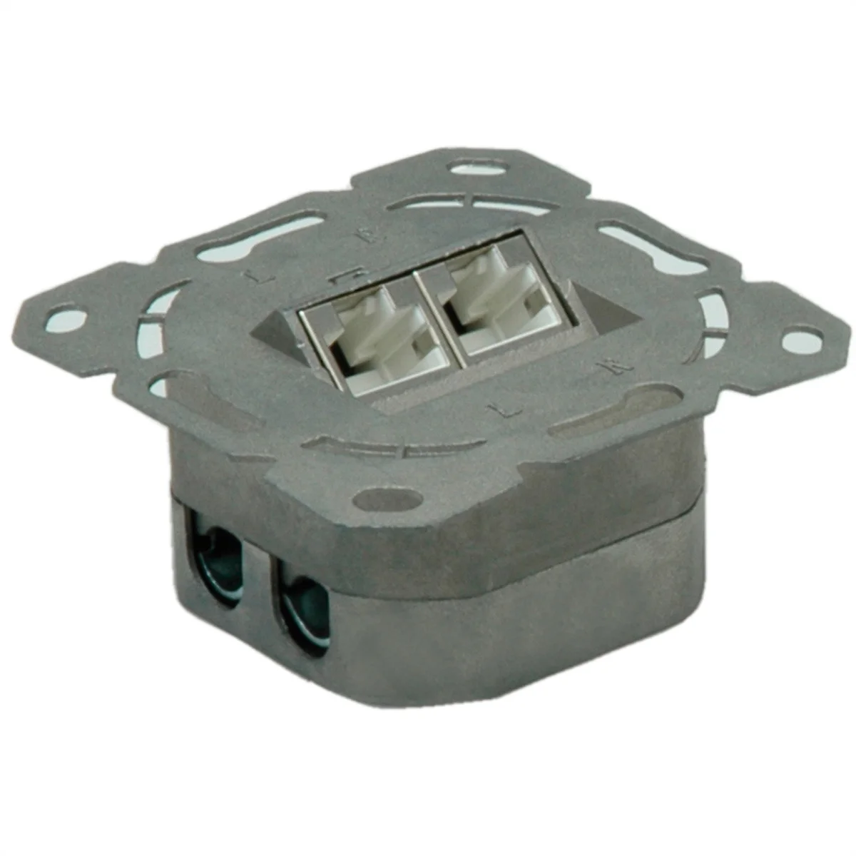 VALUE Cat.6A (Class EA) Dose, 2x STP, Unterputz, waagerecht, weiss