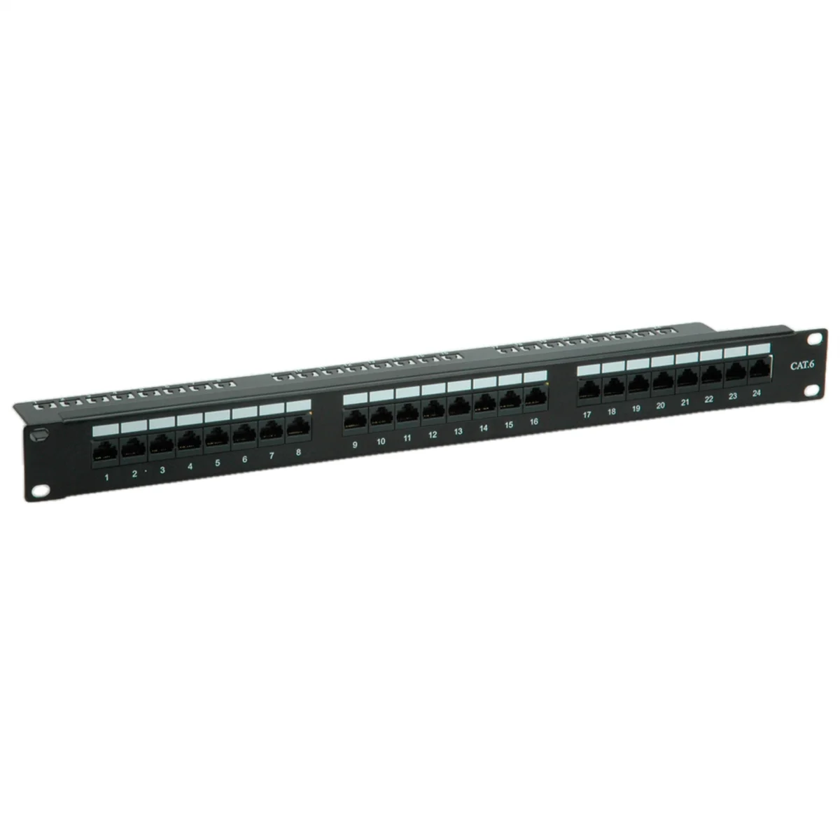 VALUE Cat.6 (Class E) 19-Zoll-Patchpanel, 24P, ungeschirmt, schwarz