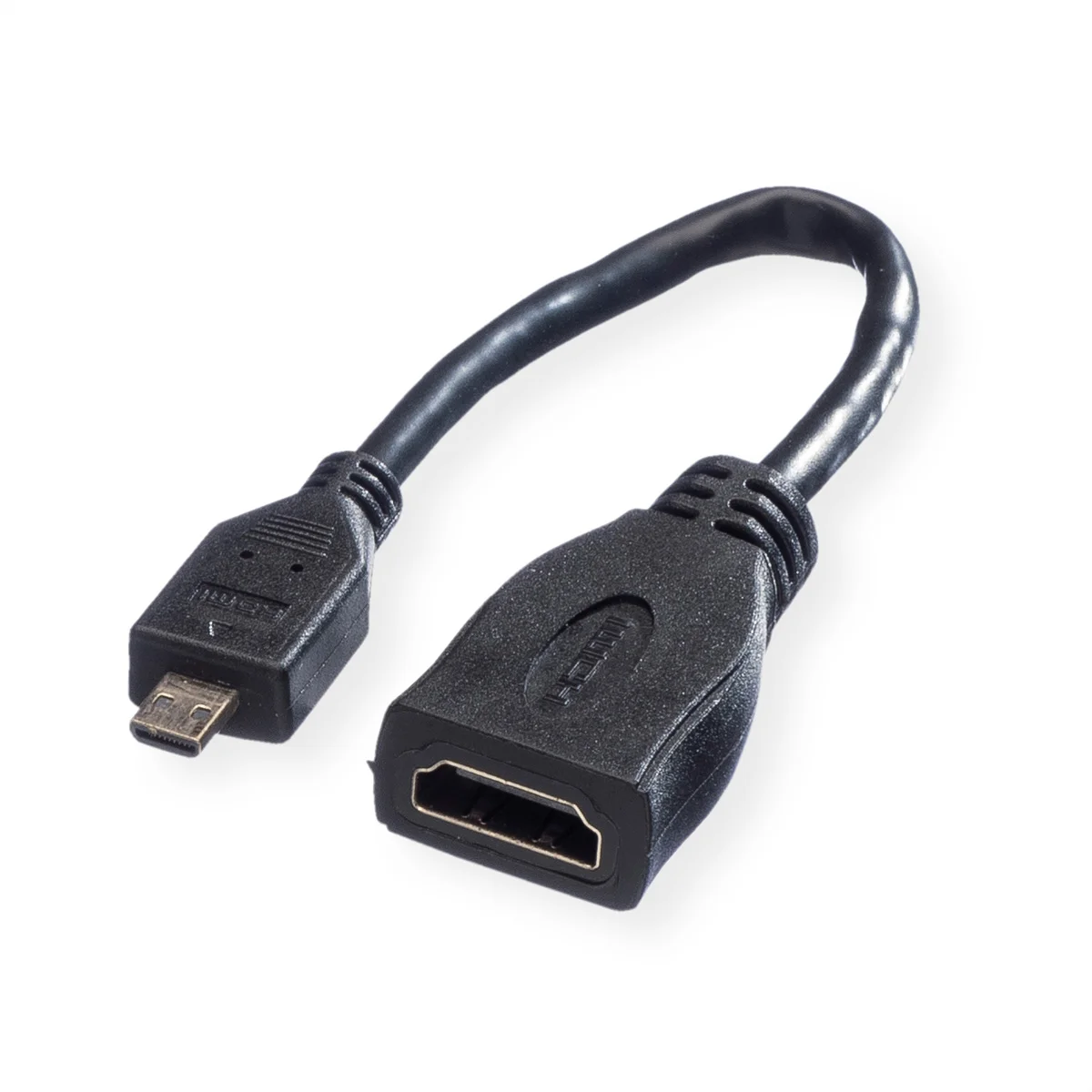 VALUE HDMI High Speed Kabel mit Ethernet, HDMI BU - Micro HDMI ST, 0,15 m