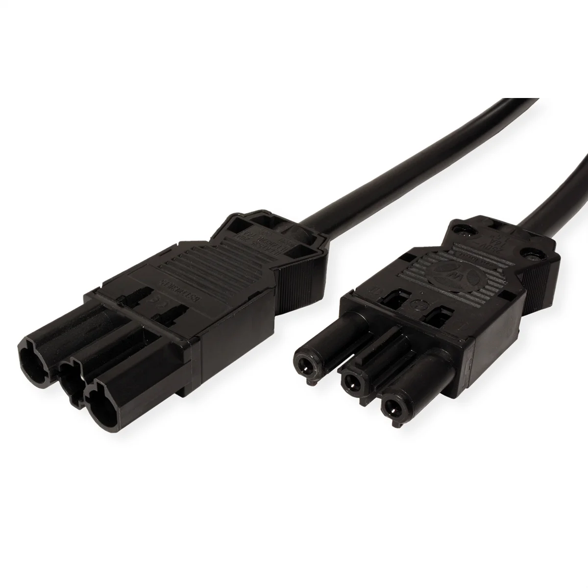 BACHMANN Geräteverlängerung GST18-3 Stecker/Kupplung, schwarz, 2 m