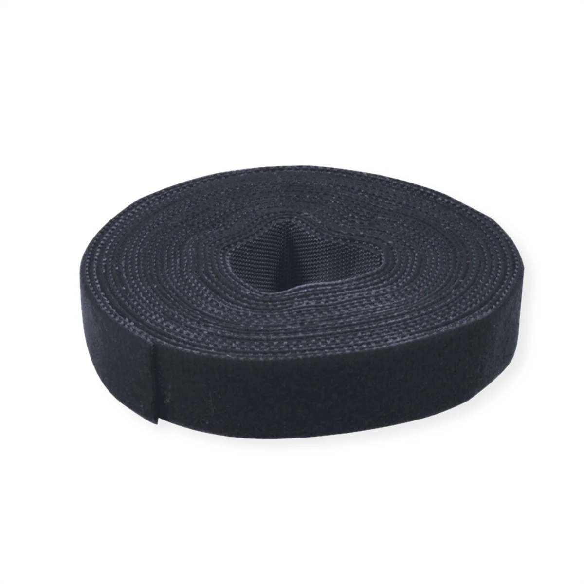 VALUE Klettband auf Rolle, 10mm, schwarz, 25 m