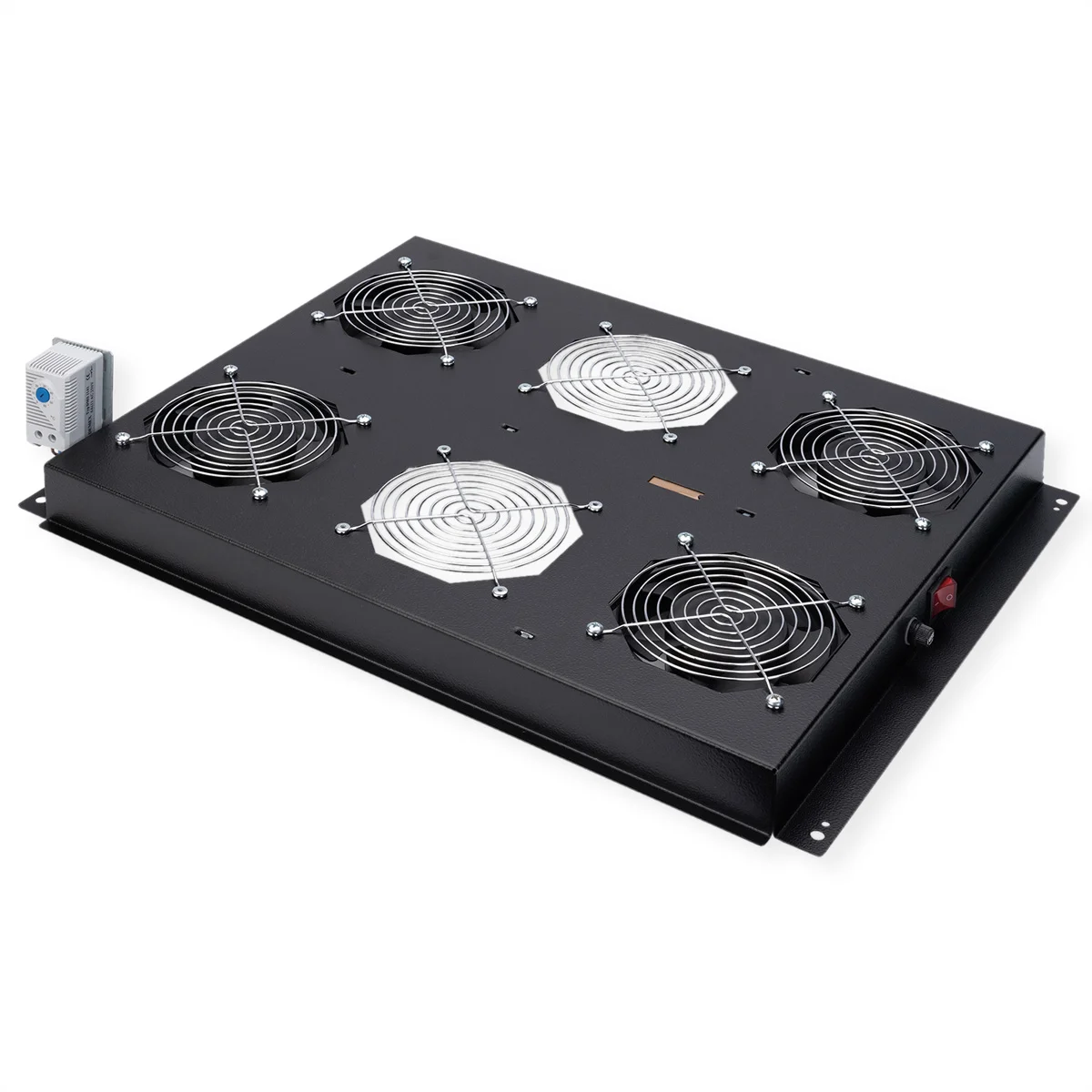 ROLINE 19-Zoll Dachlüftereinheit 4 Lüfter, Thermostat für Serverschrank schwarz