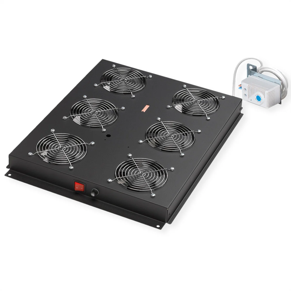 ROLINE 19-Zoll Dachlüftereinheit 6 Lüfter, Thermostat für Serverschrank schwarz