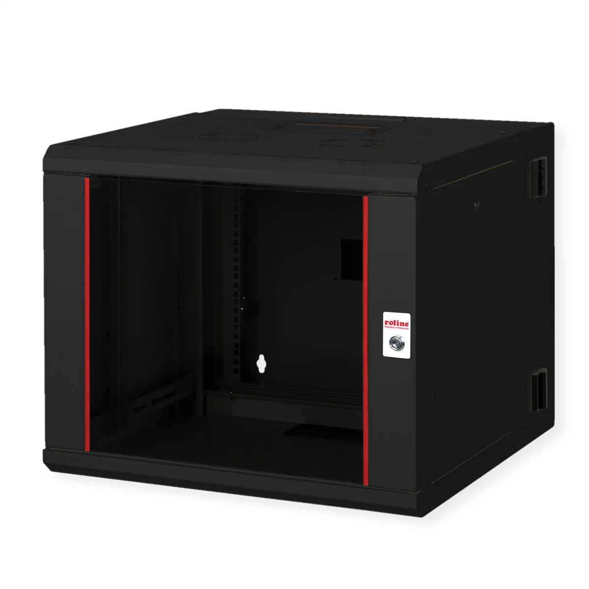 ROLINE 19-Zoll Wandgehäuse Pro 9 HE, 600x600 BxT zweiteilig schwenkbar schwarz