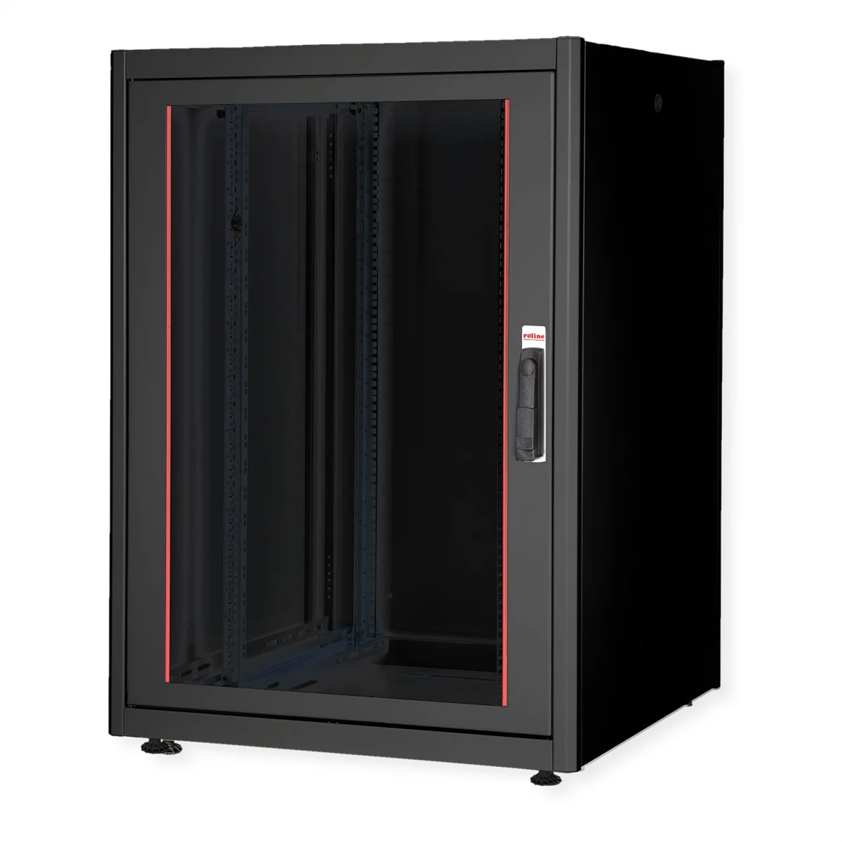 ROLINE 19-Zoll Netzwerkschrank Basic 22 HE, 800x800 BxT Glastür schwarz