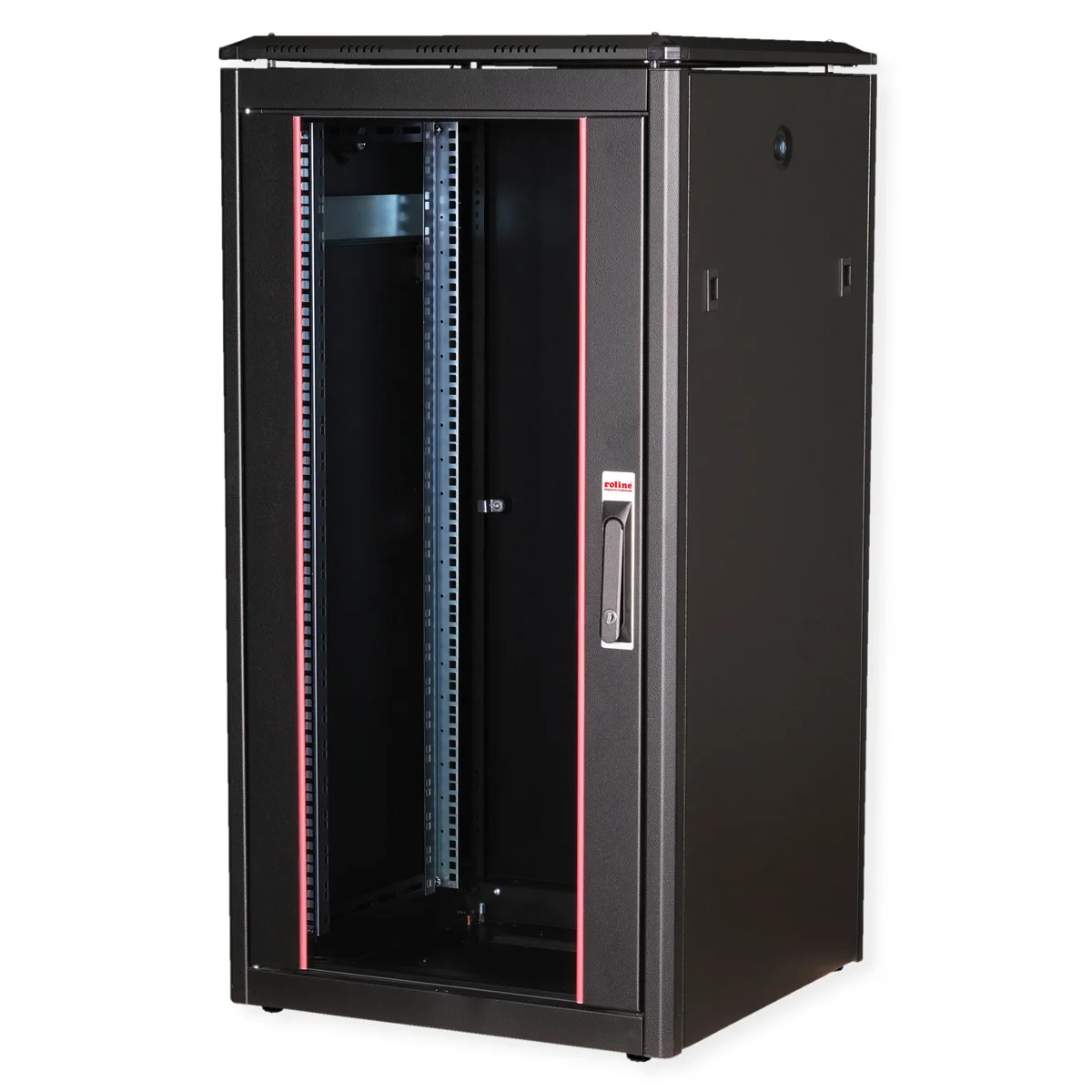 ROLINE 19-Zoll Netzwerkschrank Pro 22 HE, 600x600 BxT Glastür schwarz
