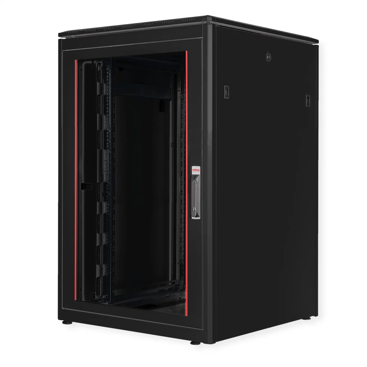 ROLINE 19-Zoll Netzwerkschrank Pro 22 HE, 800x800 BxT Glastür schwarz