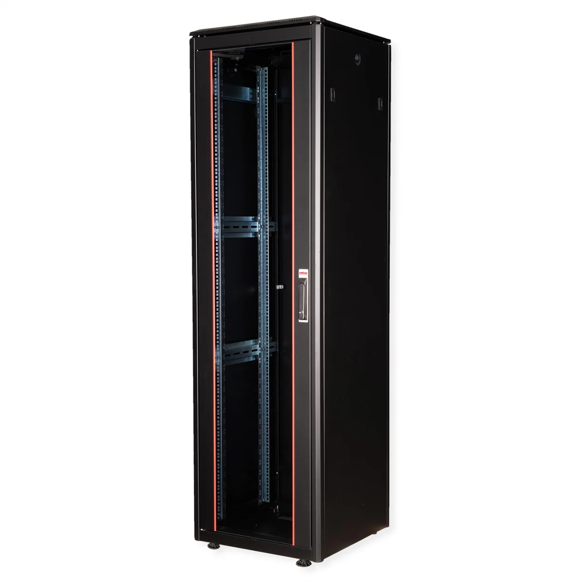 ROLINE 19-Zoll Netzwerkschrank Pro 42 HE, 600x600 BxT Glastür schwarz