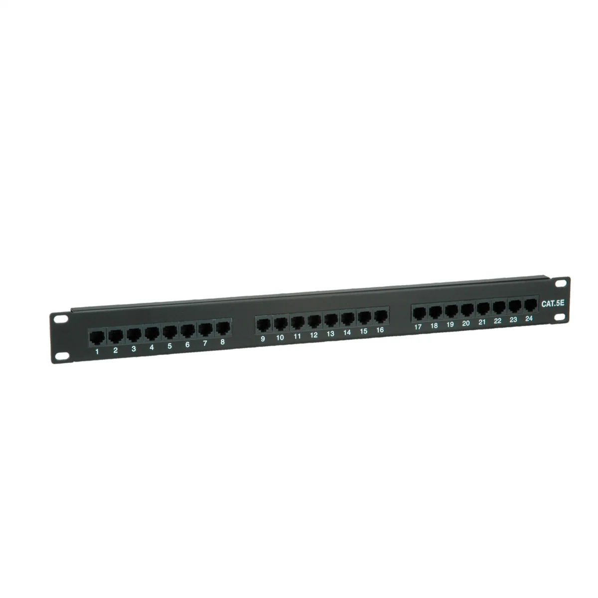 VALUE Cat.5e (Class D) 19-Zoll-Patchpanel, 24P, ungeschirmt, schwarz