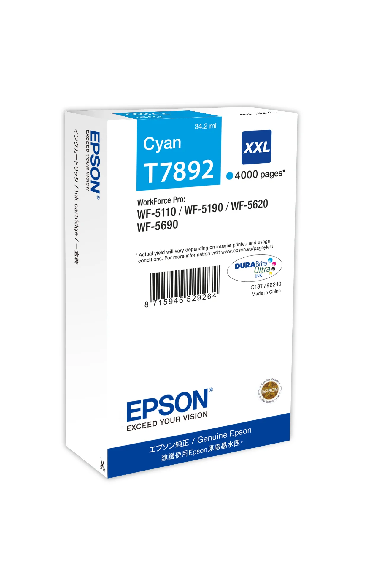 Epson Tintenpatrone XXL Cyan 4k
