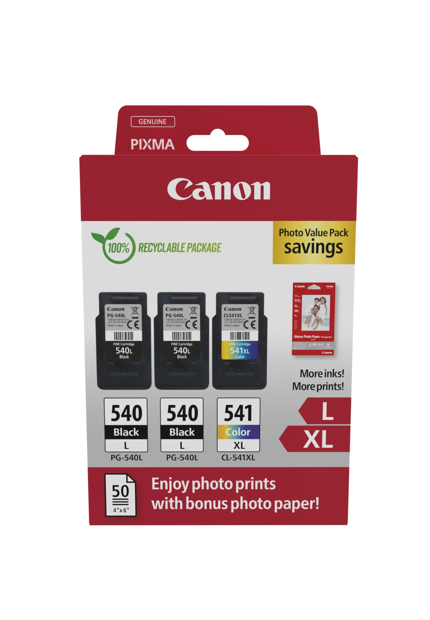 Canon PG-540L x2/CL-541XL Photo Value Pack - Plus