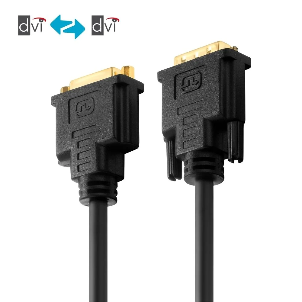 Zertifiziertes 2K DVI-Verlängerungskabel - schwarz, 2.00m