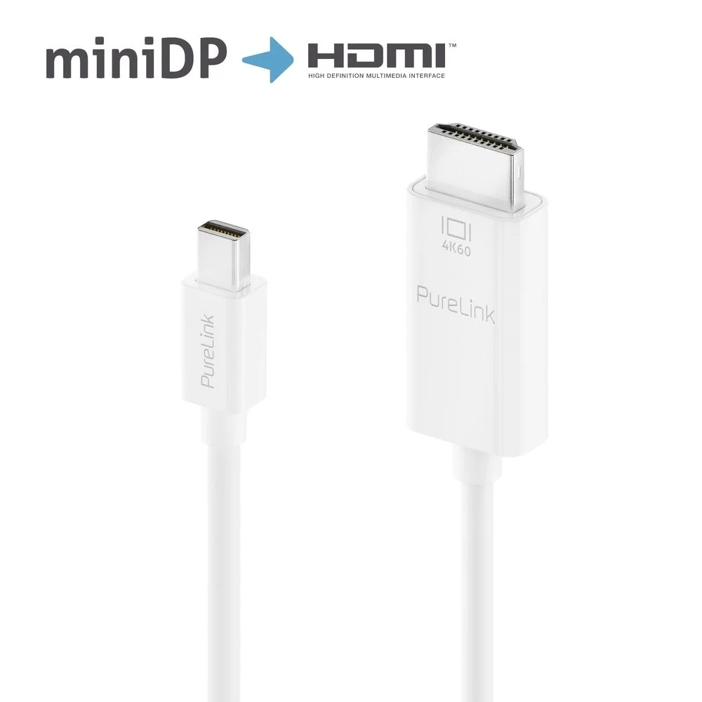 Premium Active 4K Mini DisplayPort / HDMI-Kabel – 1.50m, weiß