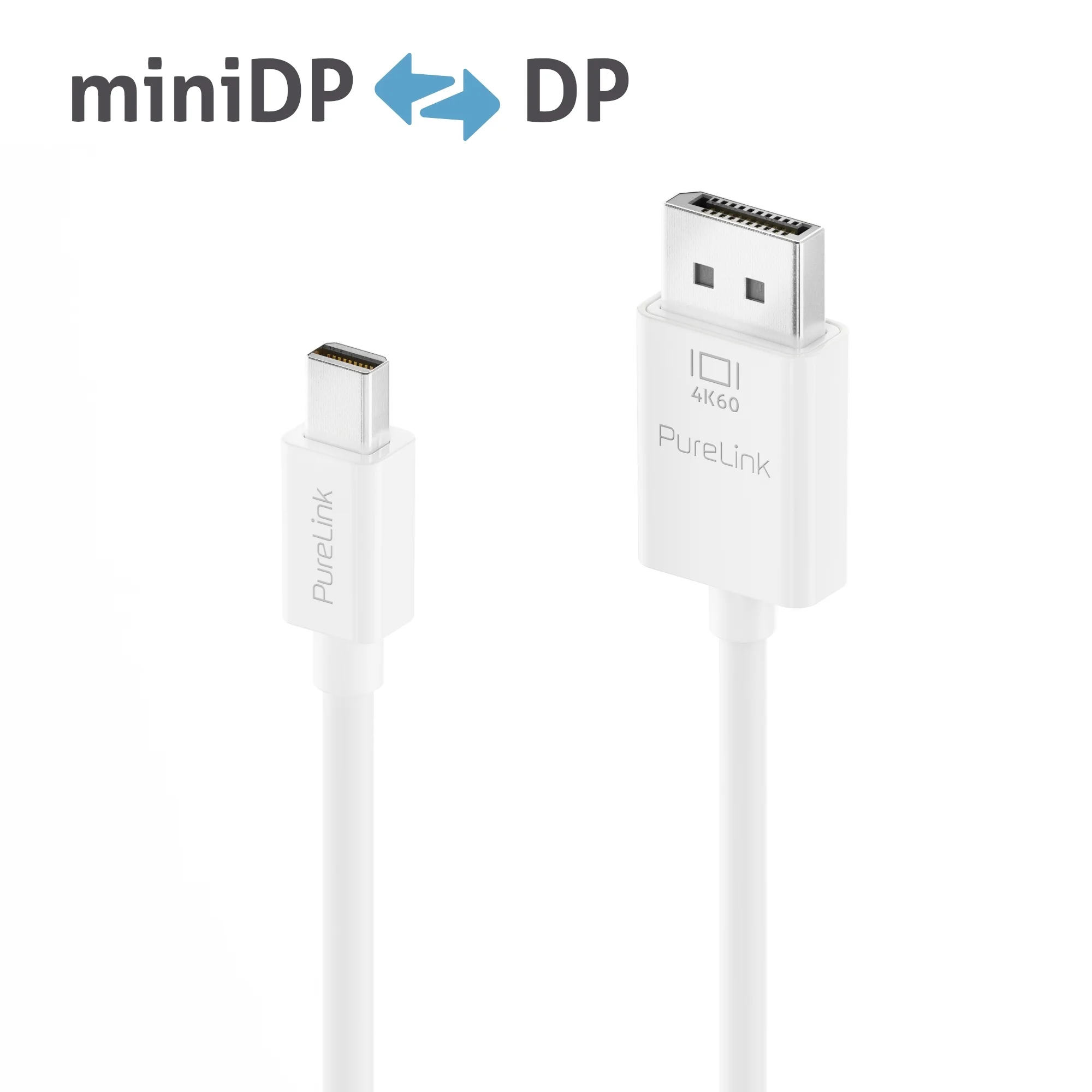 Premium 4K mini DisplayPort / DisplayPort Kabel – 3,00m, weiß