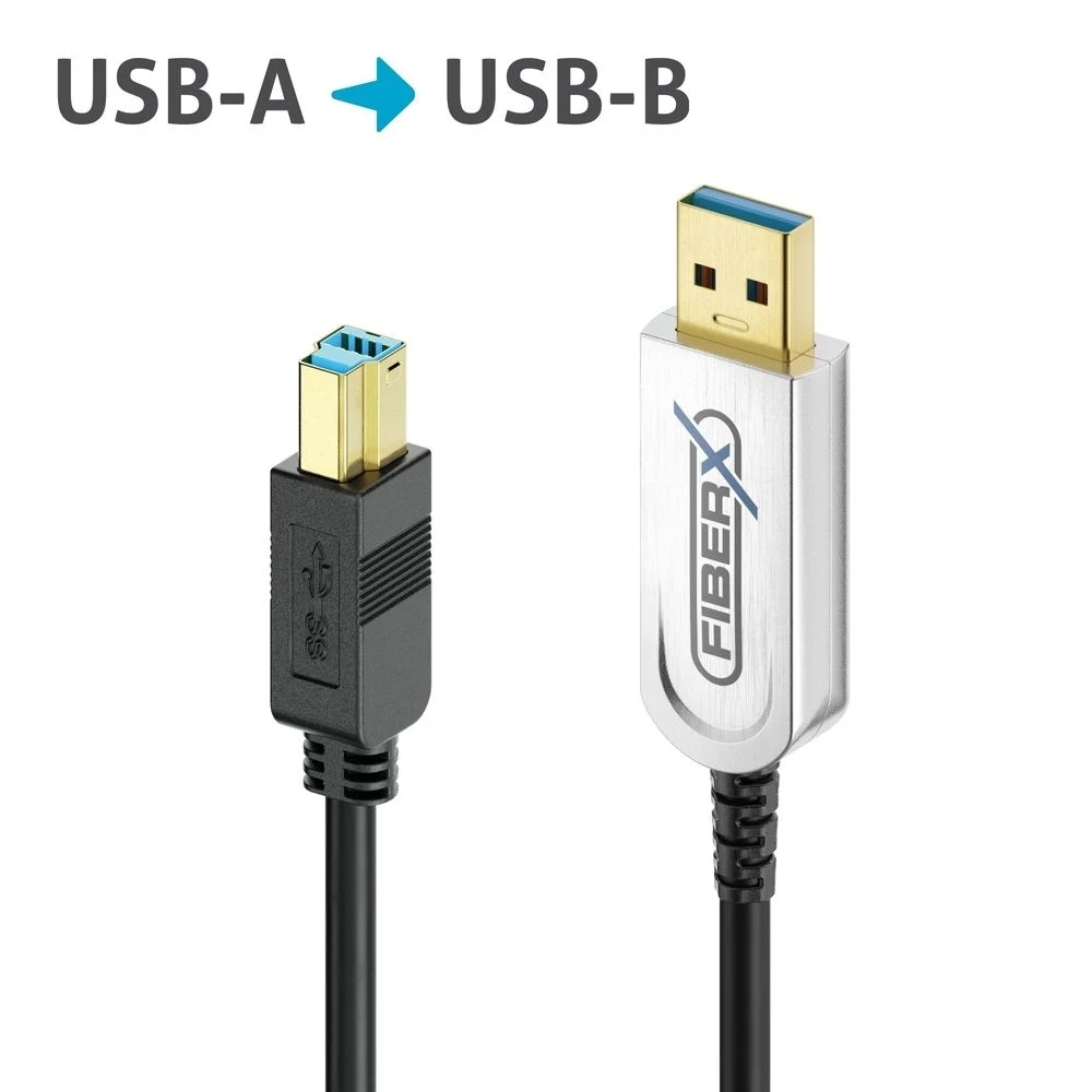 USB 3.2* USB-A / USB-B AOC Glasfaserkabel - 30.00m