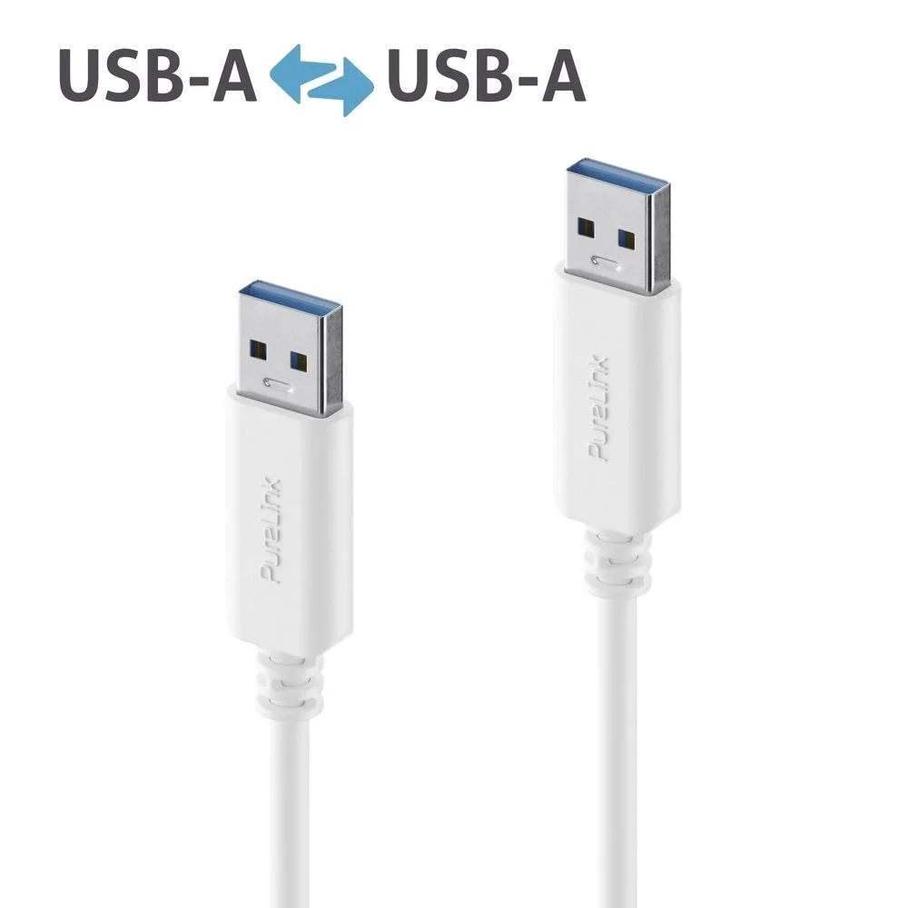 Premium USB v3.2 USB-A Kabel - 2.00m, weiß