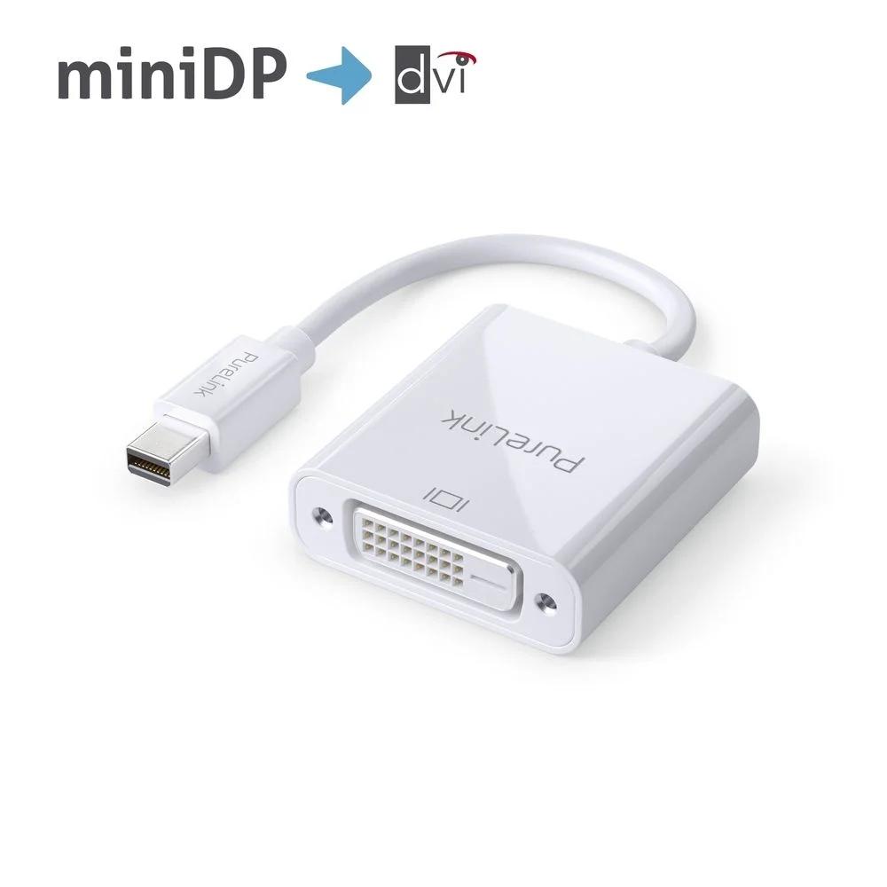 Premium Aktiver 2K mini DisplayPort / DVI Portsaver Adapter - Weiß