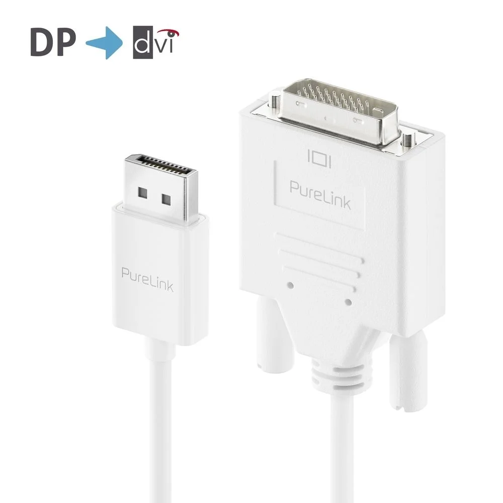 Premium Aktives 2K DisplayPort / DVI Kabel - 1.50m, weiß