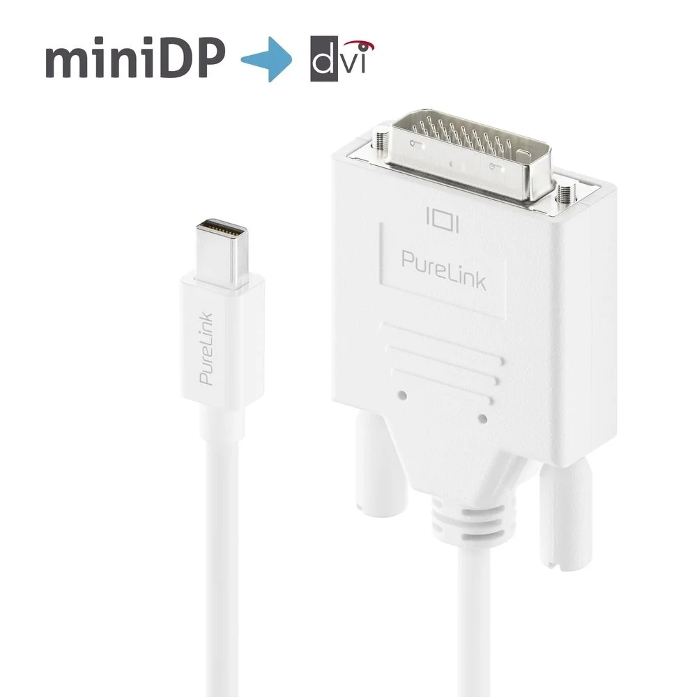 Premium Aktives 2K mini DisplayPort / DVI Kabel - 1.50m, weiß