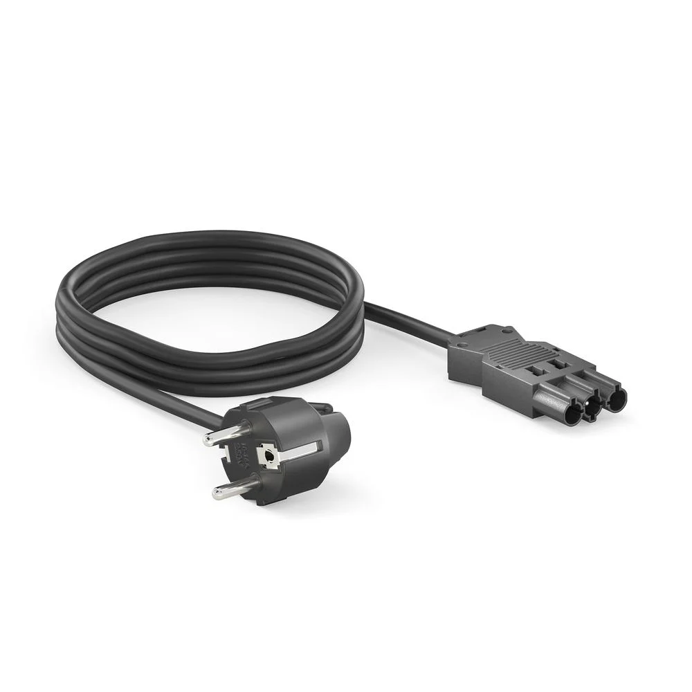 Sicherheitsstecker 90° auf GST18 Buchse Stromkabel - 3.00m, schwarz