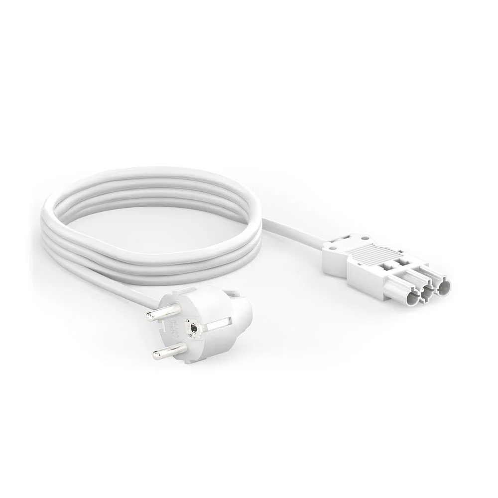 Sicherheitsstecker 90° auf GST18 Buchse Stromkabel - 3.00m, weiß