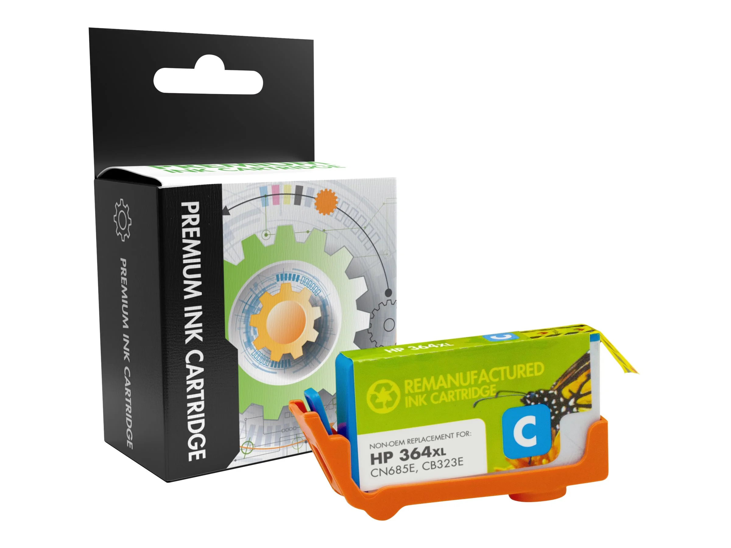 STATIC Ink cartr HP CB323EE cyn reman