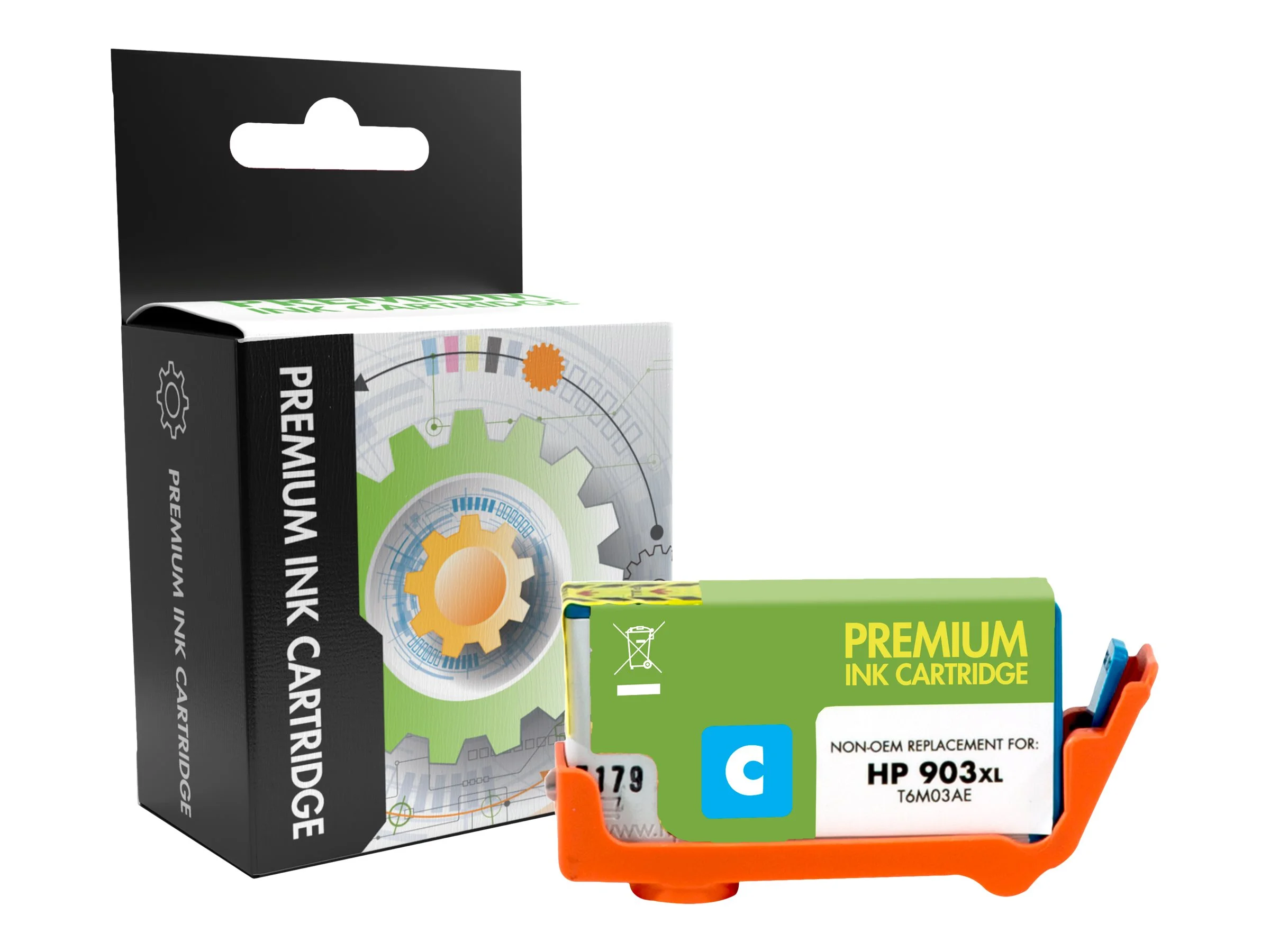 STATIC Ink cartr HP T6M03AE cyn reman