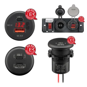 Switch Panel mit integriertem USB-Einbaucharger - offene Kabelenden