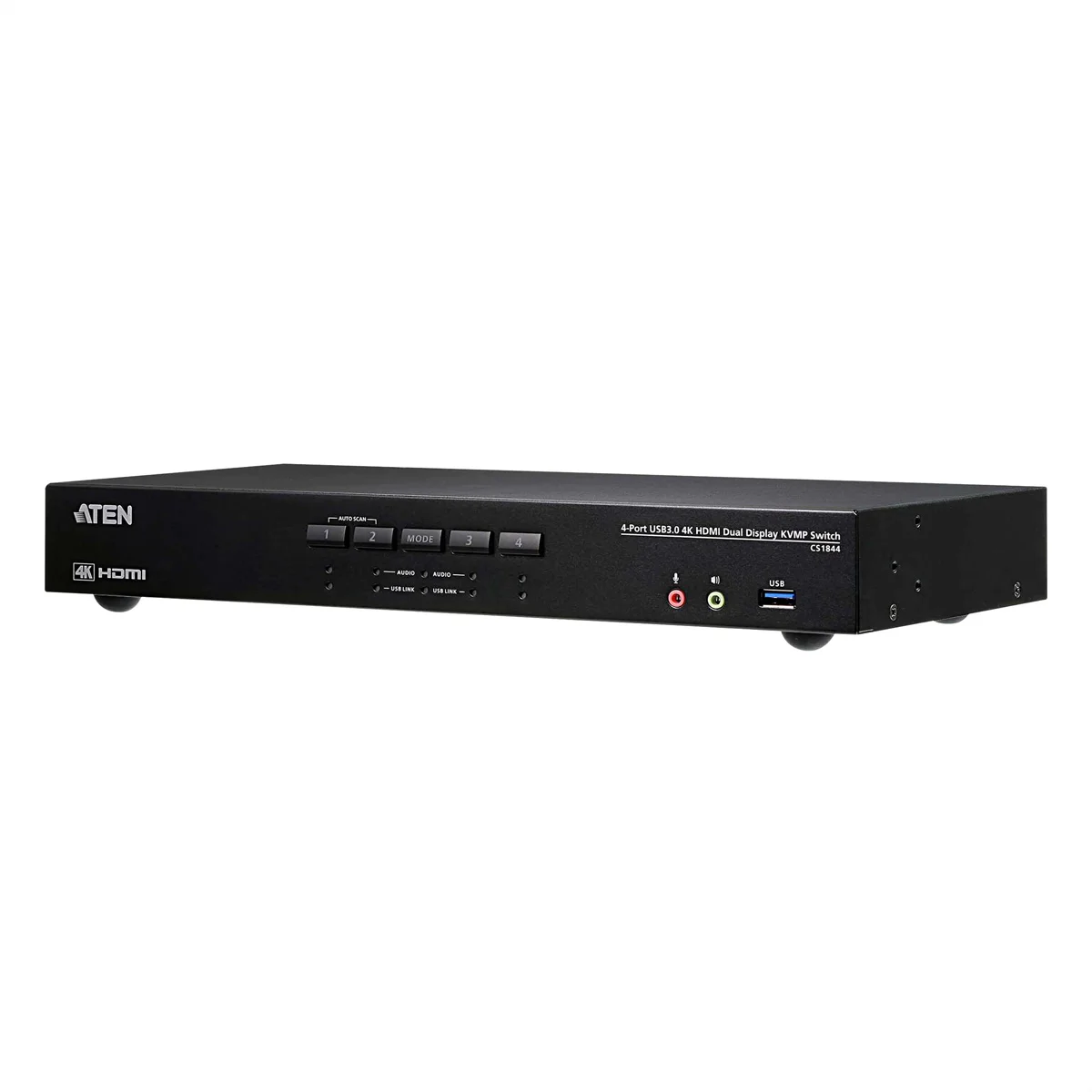 ATEN CS1844 4-Port True 4K HDMI Dual-View KVM Switch mit Audio & USB 3.0Hub