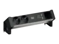 BACHMANN DESK2 ALU BLACK 2xSchutzkontakt