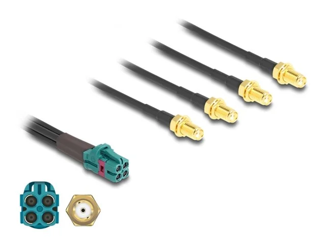 DELOCK Kabel Mini FAKRA Z zu 4xSMA A-Typ