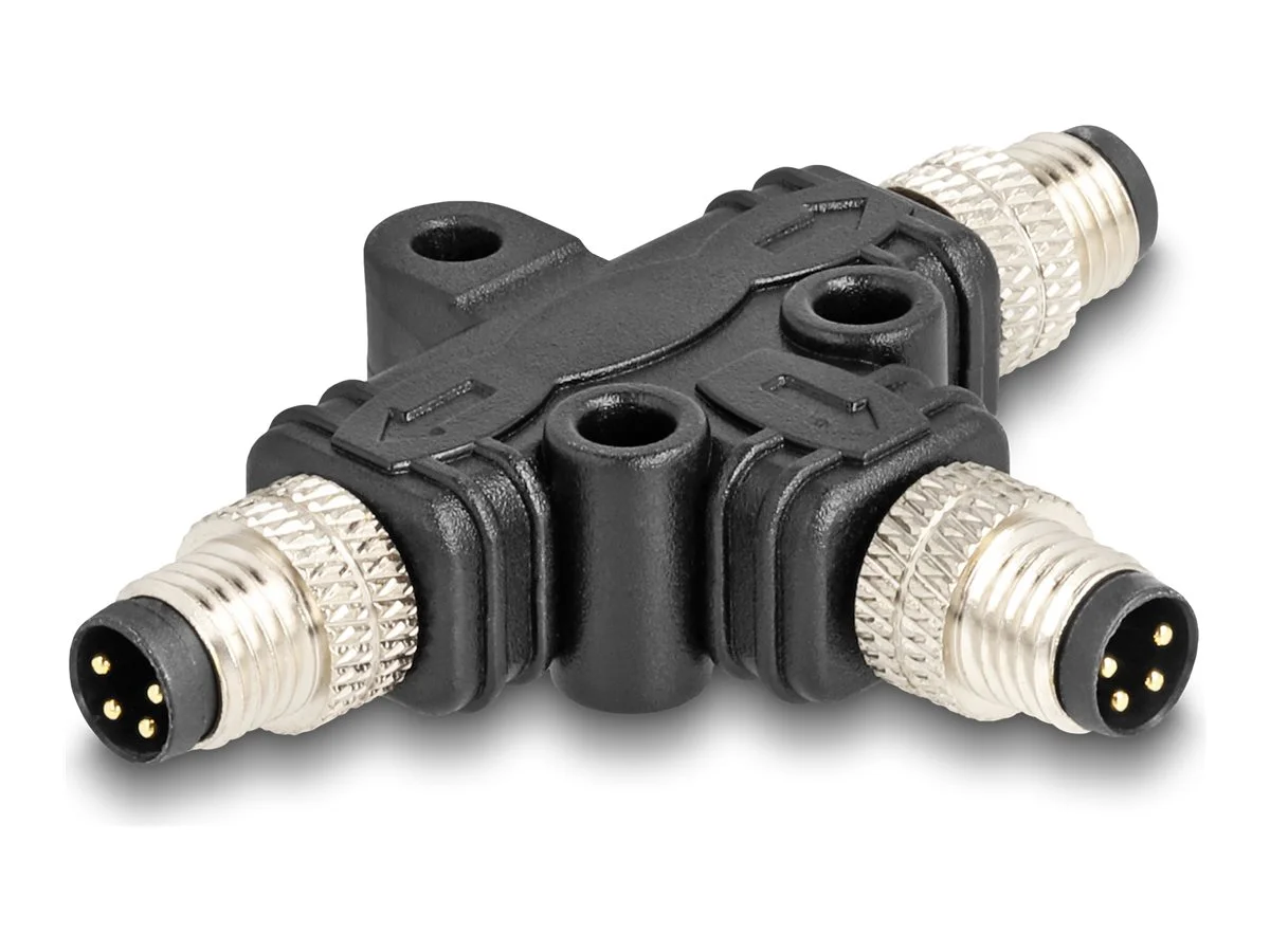 DELOCK M8 T-Splitter A-kod 4 Pin zu 2 x