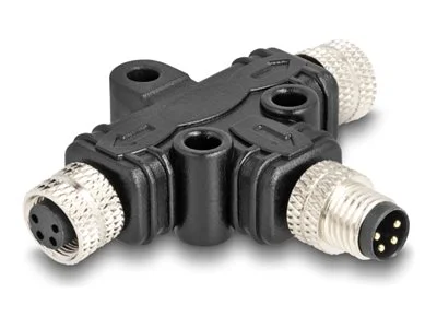 DELOCK M8 T-Splitter A-kod 4 Pin zu 2 x