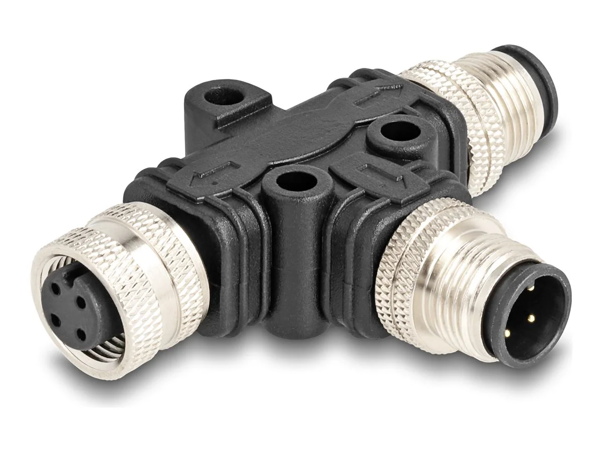 DELOCK M12 T-Splitter A-kod 4 Pin zu 1 x