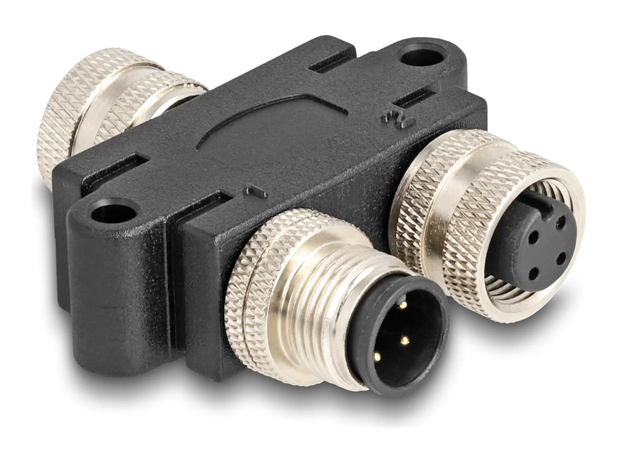 DELOCK M12 Y-Splitter A-kod 4 Pin zu 1 x